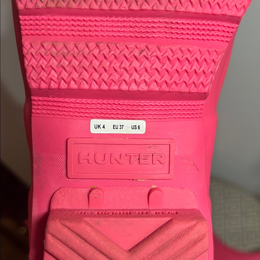 Hunter Original Mid Calf Rain Boot Bright Pink Wellington Waterproof Adjustable - Picture 7 of 13